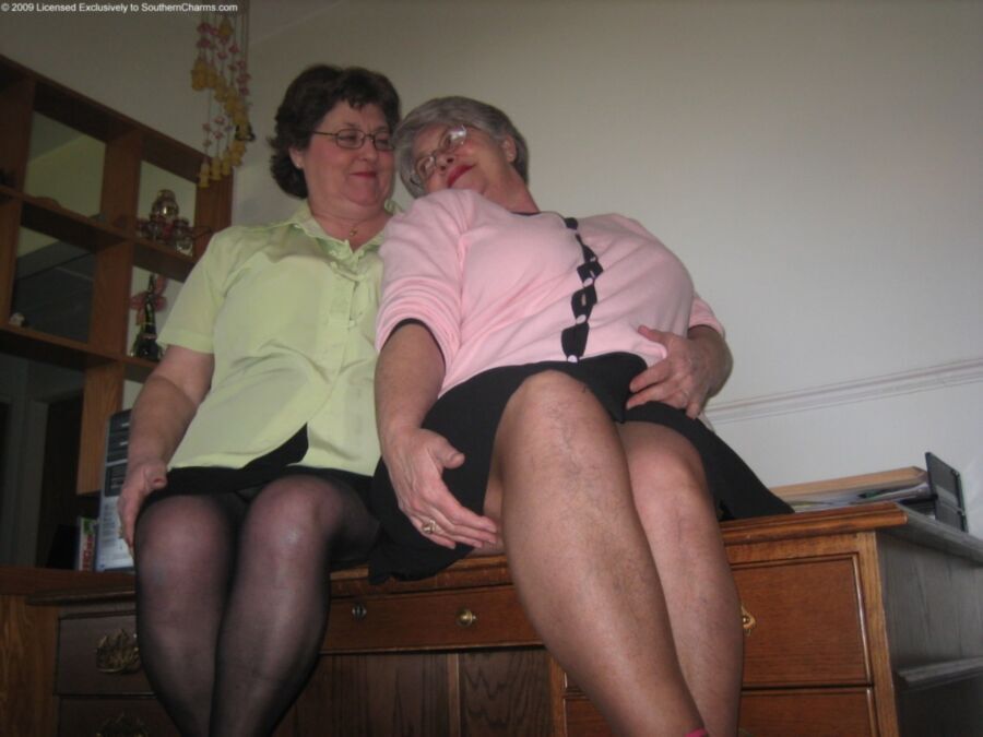 Free porn pics of BBW Pantyhose Lesbian Grannys 2 of 61 pics