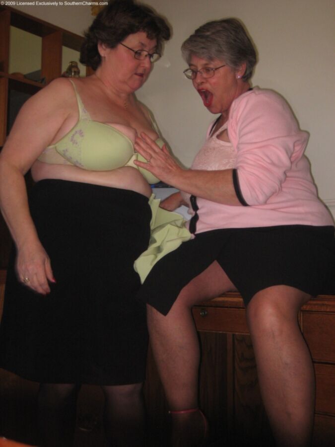 Free porn pics of BBW Pantyhose Lesbian Grannys 23 of 61 pics