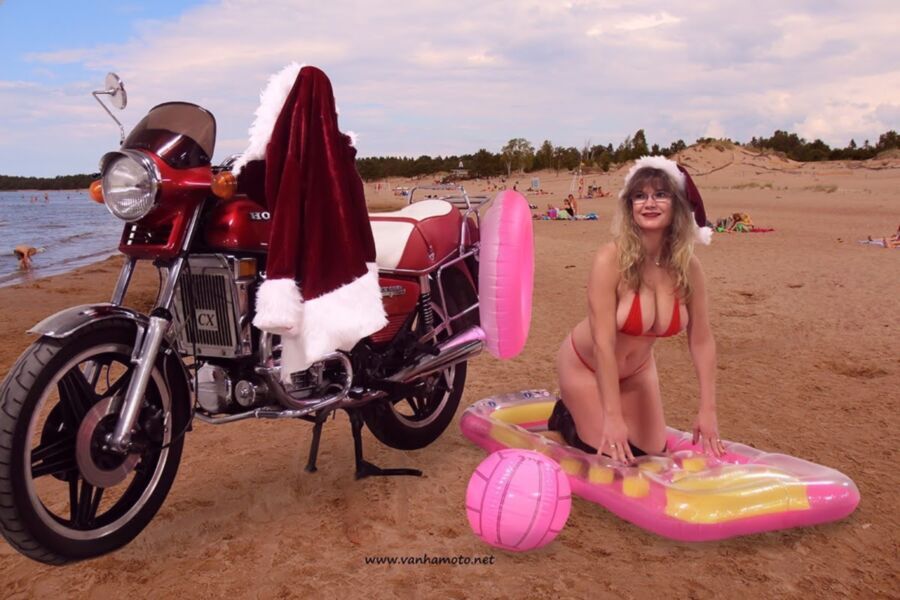 Free porn pics of Slutty X-MAS Viivi in a Red Bikini 3 of 6 pics