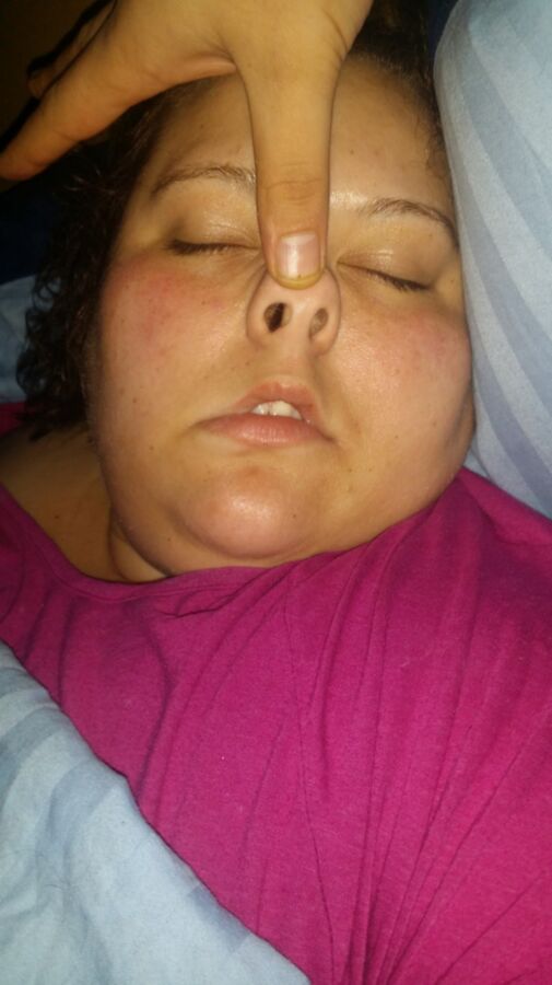 Free porn pics of Fat Pig Melanie Sleep Humiliation 18 of 25 pics