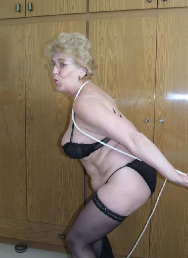 Free porn pics of Blonde Granny enjoys being tied up 16 of 104 pics