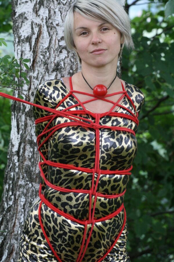 Free porn pics of Spandexbondage - Tied in the Woods 6 of 85 pics