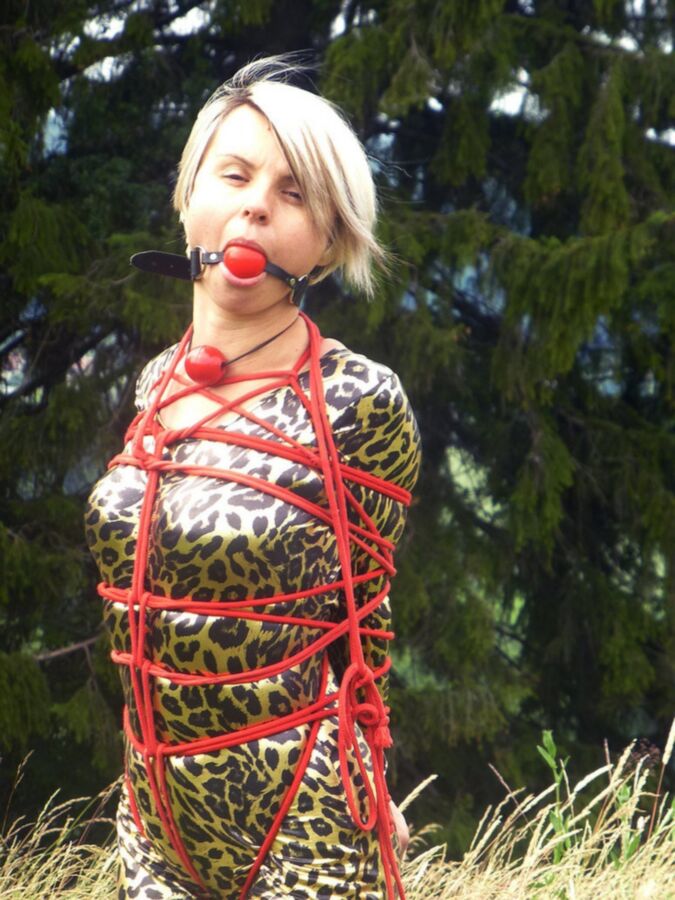 Free porn pics of Spandexbondage - Tied in the Woods 16 of 85 pics