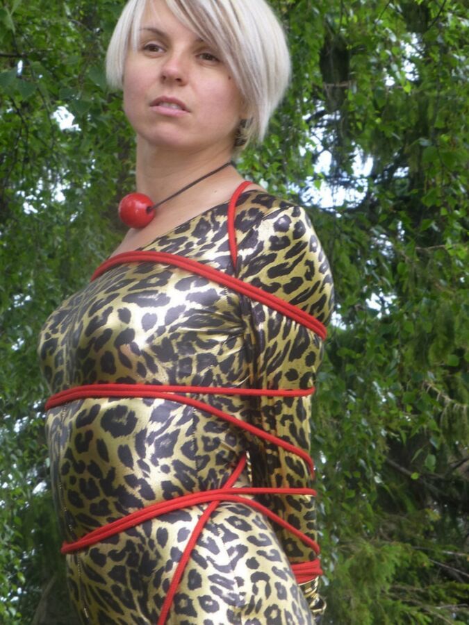 Free porn pics of Spandexbondage - Tied in the Woods 1 of 85 pics
