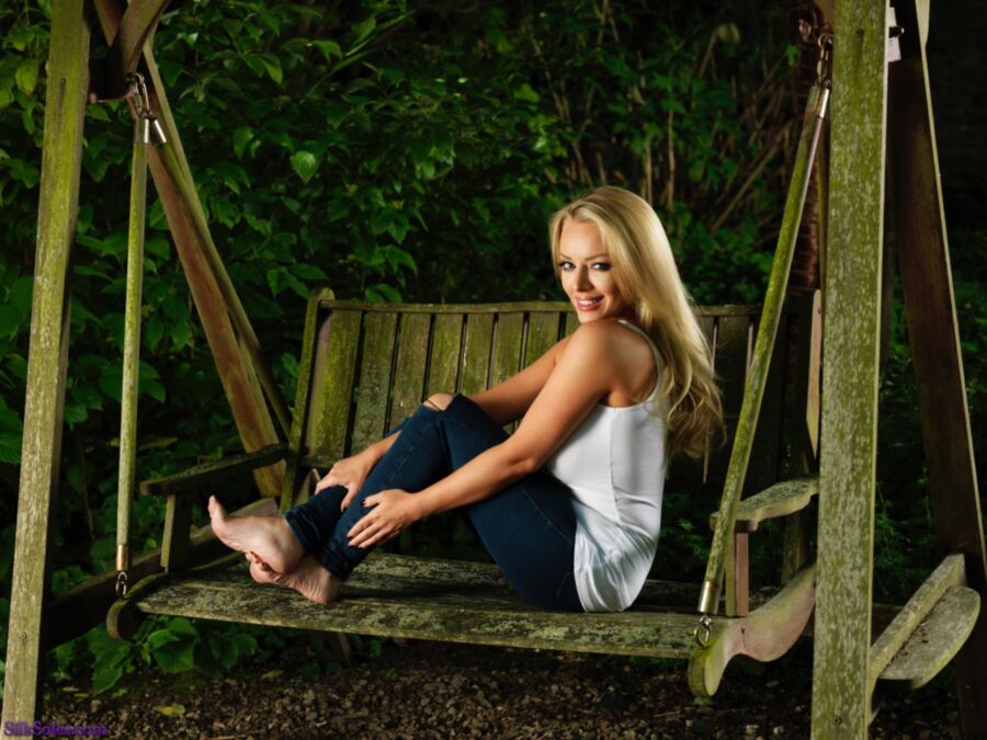 Outdoor beauty watching blonde