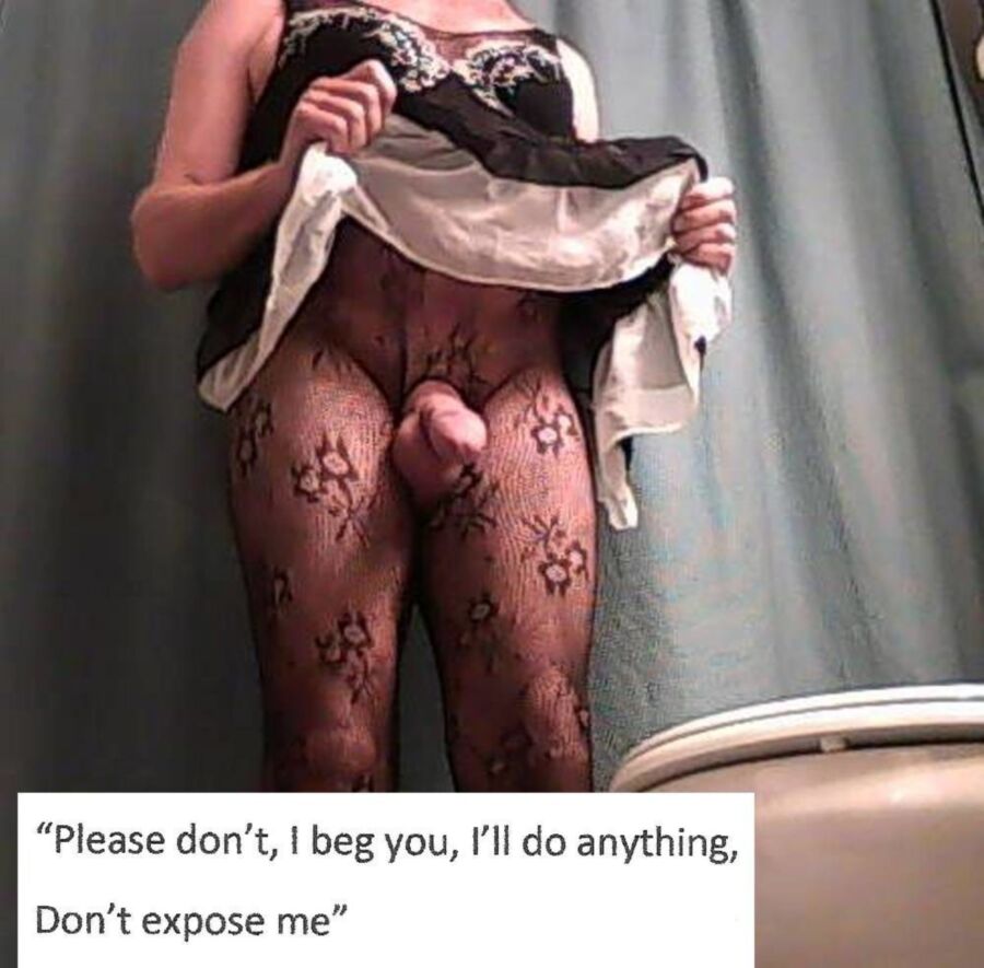 Free porn pics of Crossdresser Sissy forced blackmailed captions story 16 of 23 pics