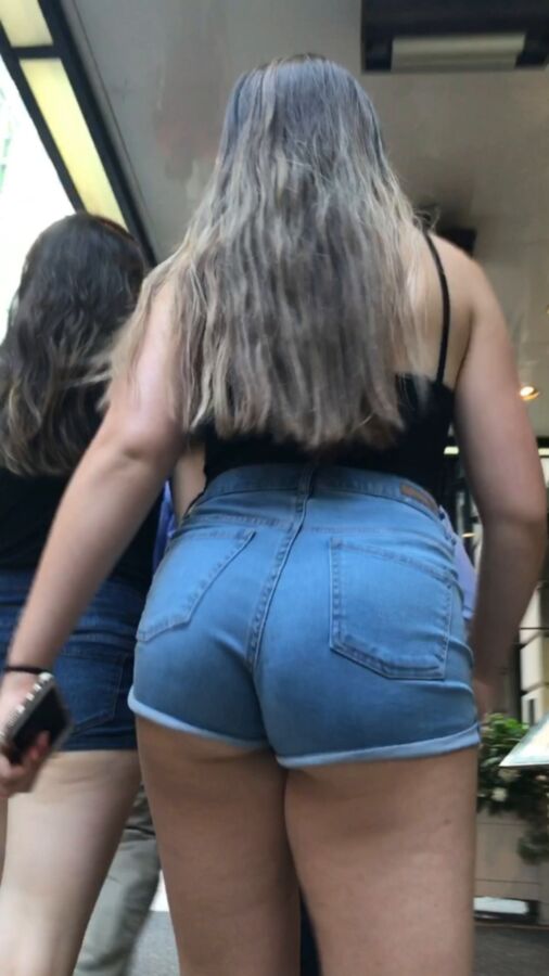Free porn pics of Petite Teen ASS Cheeks in tight shorts 3 of 10 pics