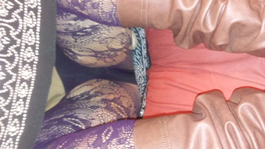 Free porn pics of My Wife In Brown Skirt And Patterned Tights For Comments 23 of 32 pics