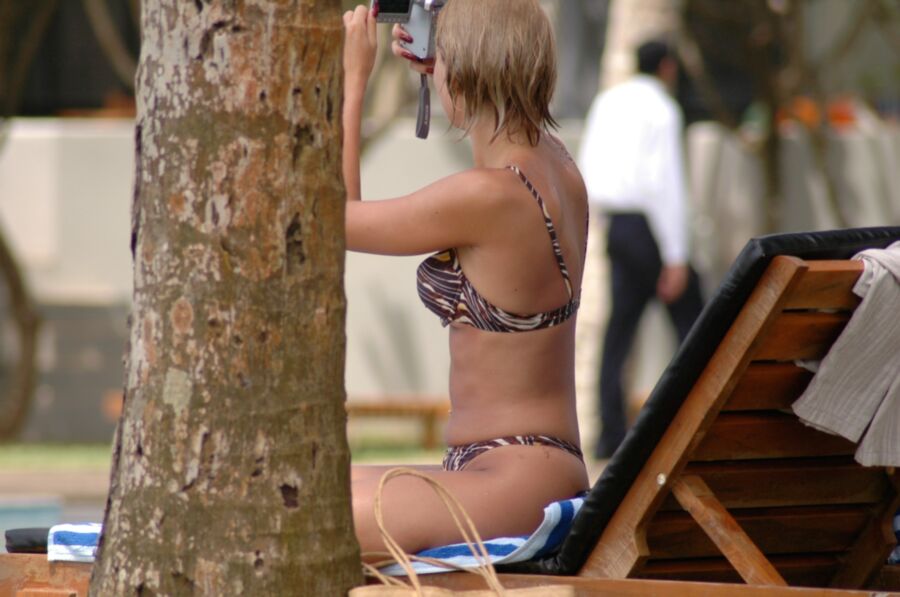 Free porn pics of safari thong on nice ass and tan pool blonde 21 of 26 pics