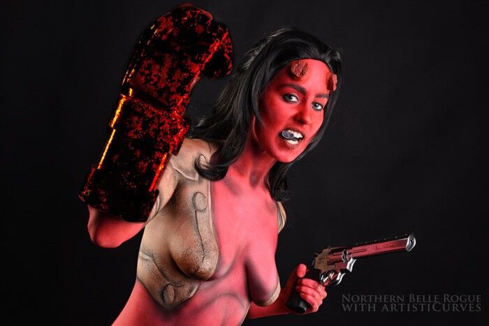 Free porn pics of Hellgirl Body Paint Costume Cosplay 1 of 9 pics