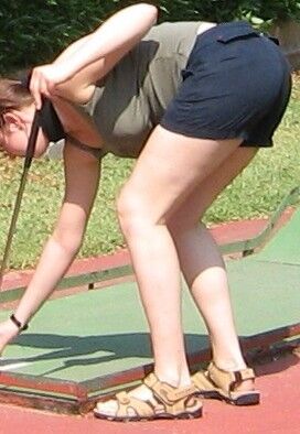 Free porn pics of Meine Frau Anissa lässt ihre grossen Titten beim Minigolf baume 4 of 6 pics