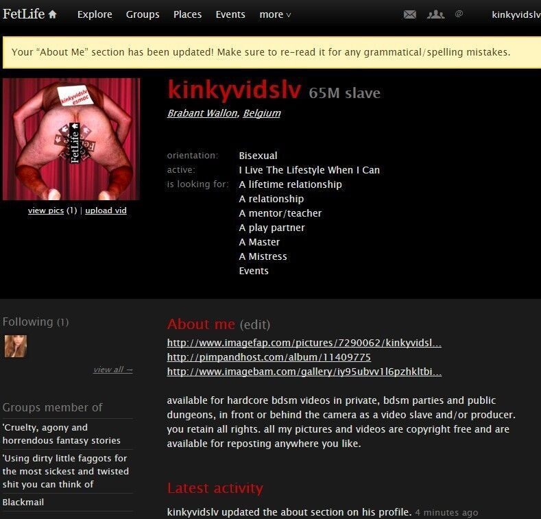 Free porn pics of kinkyvidslv on other sites as well 1 of 3 pics