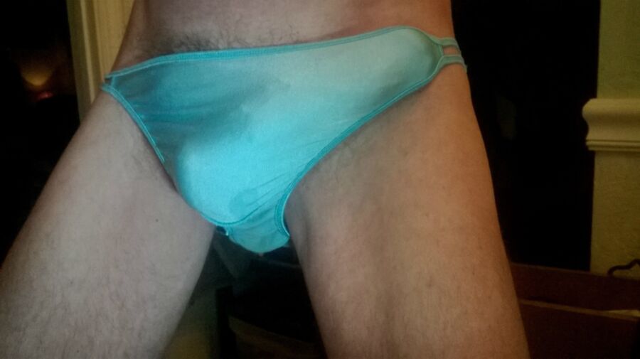 Free porn pics of Silky Blue Panty Bulge 2 of 6 pics