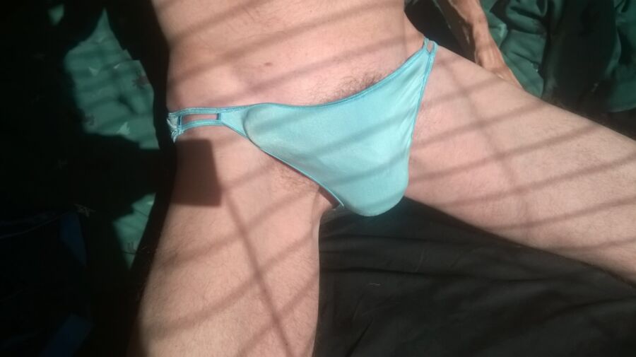 Free porn pics of Silky Blue Panty Bulge 1 of 6 pics