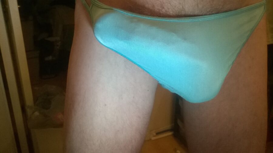 Free porn pics of Silky Blue Panty Bulge 3 of 6 pics