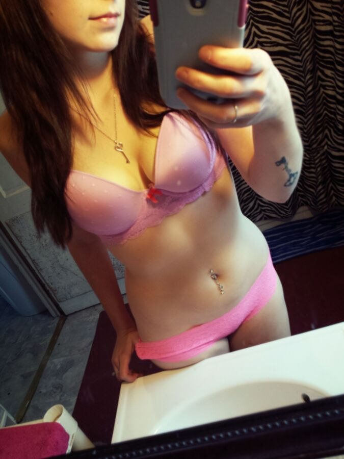 Free porn pics of Leaked hacked pink bra and panties nsfw selfshot 1 of 3 pics