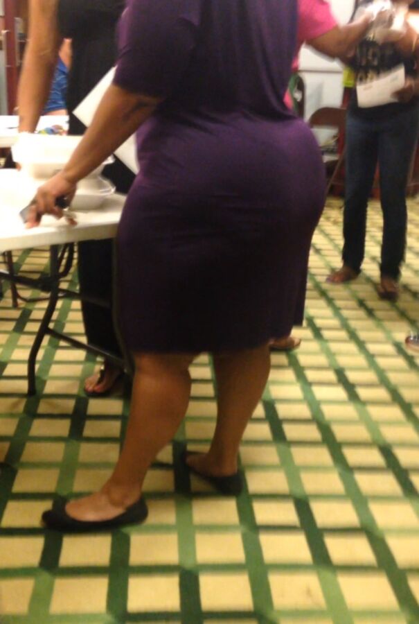 Free porn pics of Enormous BBW Ebony Ass in Purple Dress 5 of 29 pics