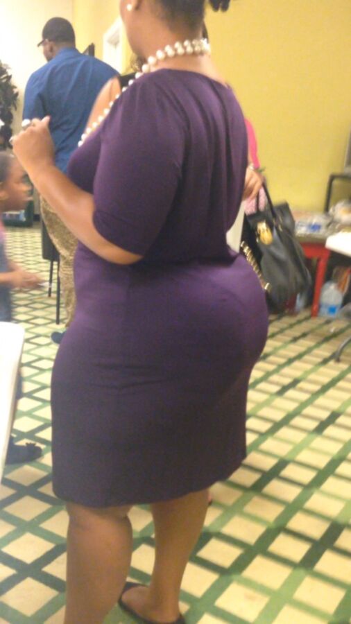 Free porn pics of Enormous BBW Ebony Ass in Purple Dress 6 of 29 pics