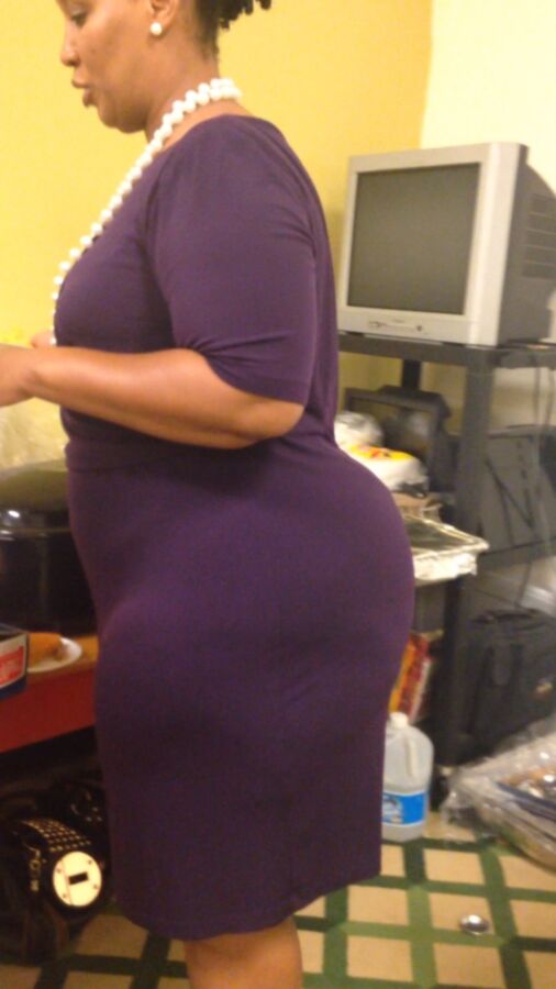 Free porn pics of Enormous BBW Ebony Ass in Purple Dress 4 of 29 pics