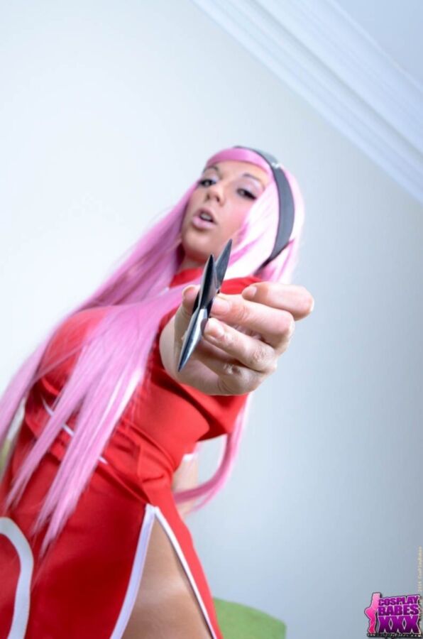 Free porn pics of Big tit Sophie Parker all dressed up as Sakura 13 of 113 pics