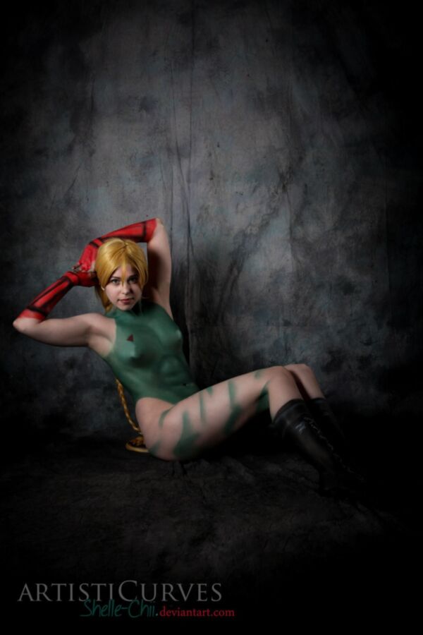 Free porn pics of Cammy Street Fighter Cosplay Body Paint Art 22 of 34 pics