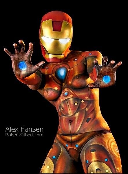 Free porn pics of Iron Man Female Body Paint/Art Superhero 1 of 7 pics