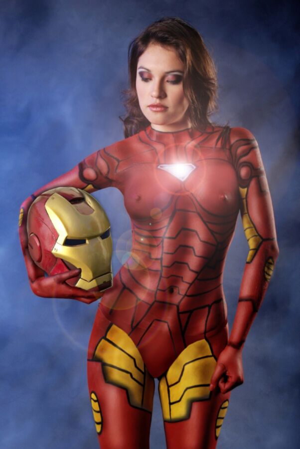 Free porn pics of Iron Man Female Body Paint/Art Superhero 2 of 7 pics