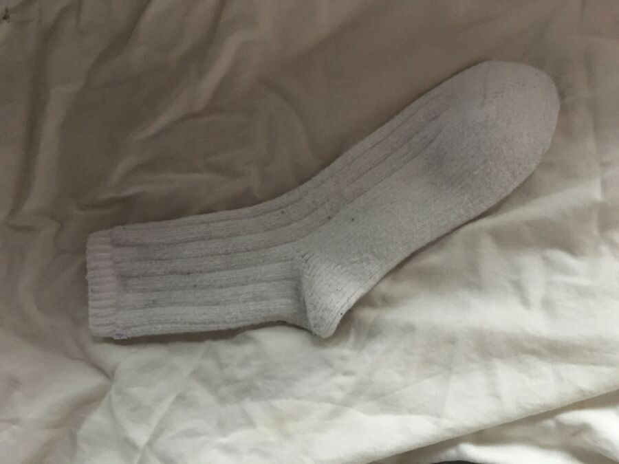 Free porn pics of stroking in the softest white sock ever 1 of 44 pics