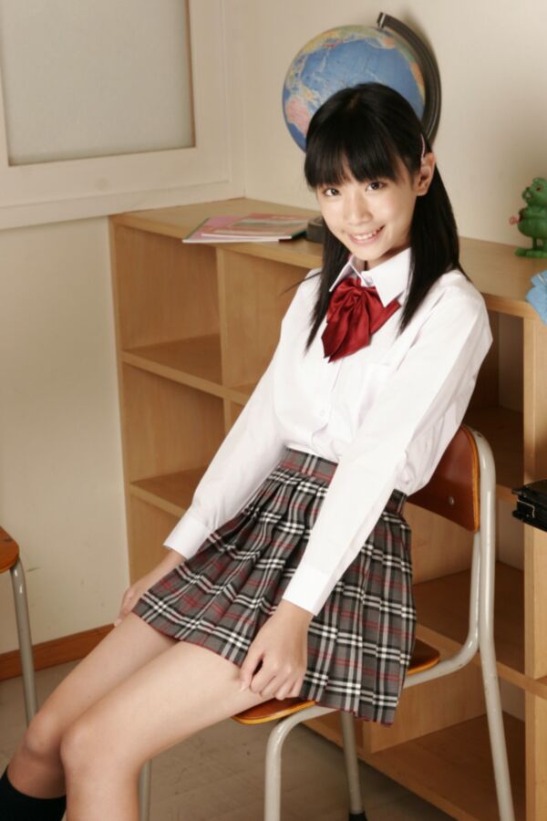 Free porn pics of Slender gravure Miyu Suenaga in school uniform 2 of 80 pics