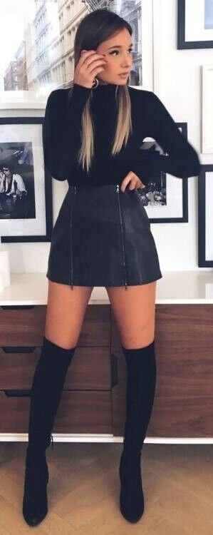 Free porn pics of girls in otk boots and leather skirt 20 of 20 pics