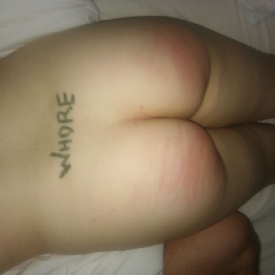 Free porn pics of as req...ass spanked red,written on then fucked 4 of 13 pics