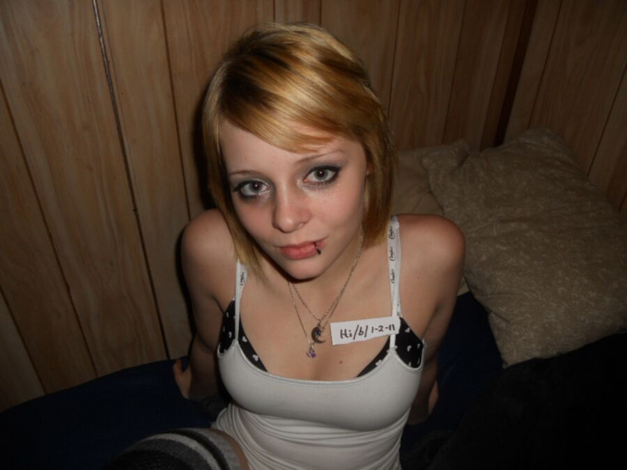 Free porn pics of sweet blonde emo chick 7 of 41 pics