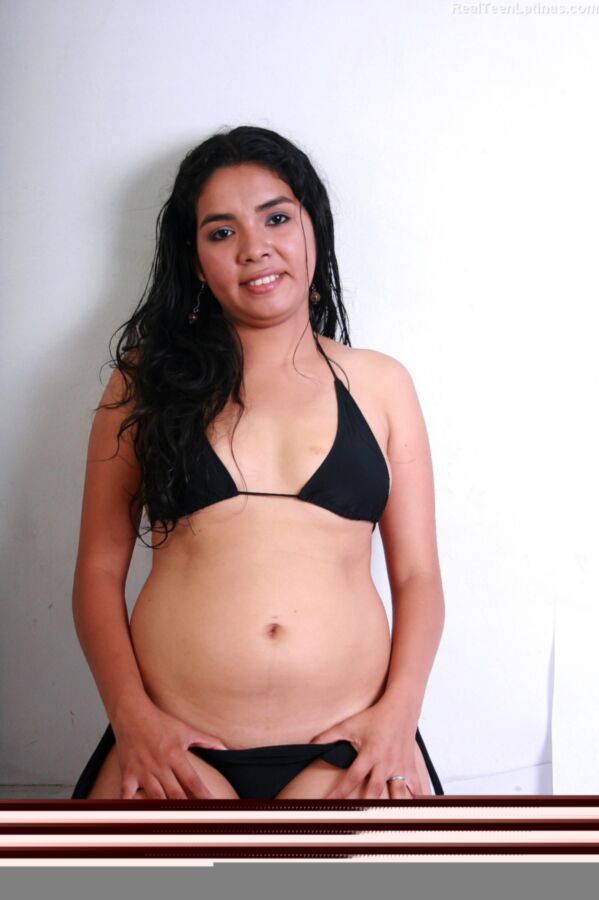 Free porn pics of Chuby latina Lorena in her black bikini casting 9 of 15 pics