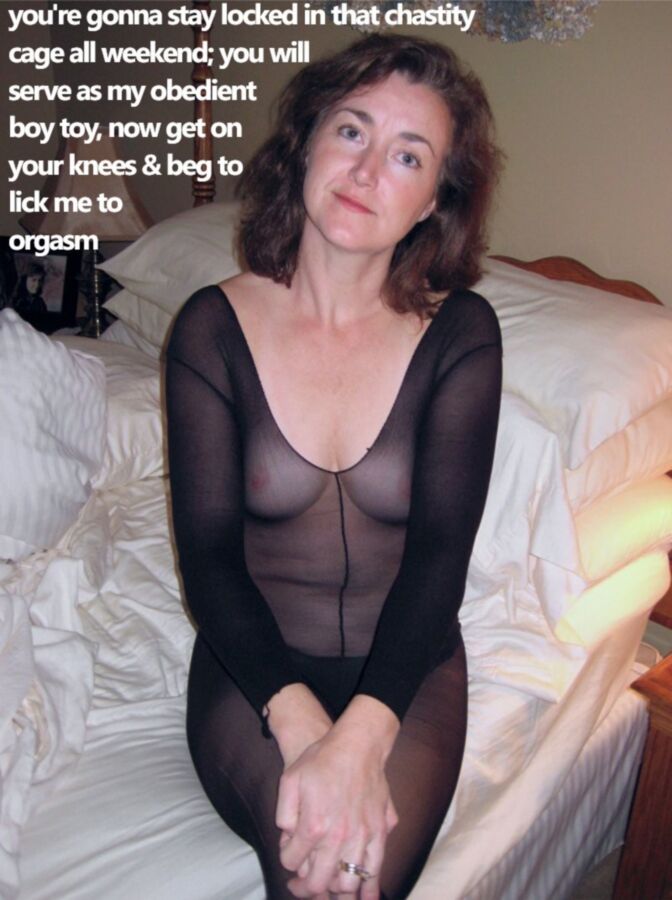 Free porn pics of mature femdom - chastity slave 12 of 16 pics