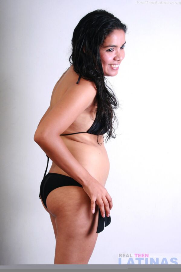 Free porn pics of Chuby latina Lorena in her black bikini casting 3 of 15 pics