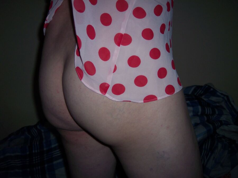 Free porn pics of LaceyLovesCD It Peachy Red Dot Nightie 21 of 132 pics