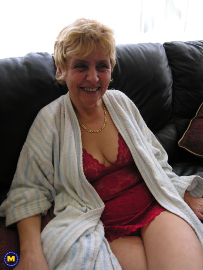 Free porn pics of Blond granny Karina pleasures herself. 6 of 53 pics