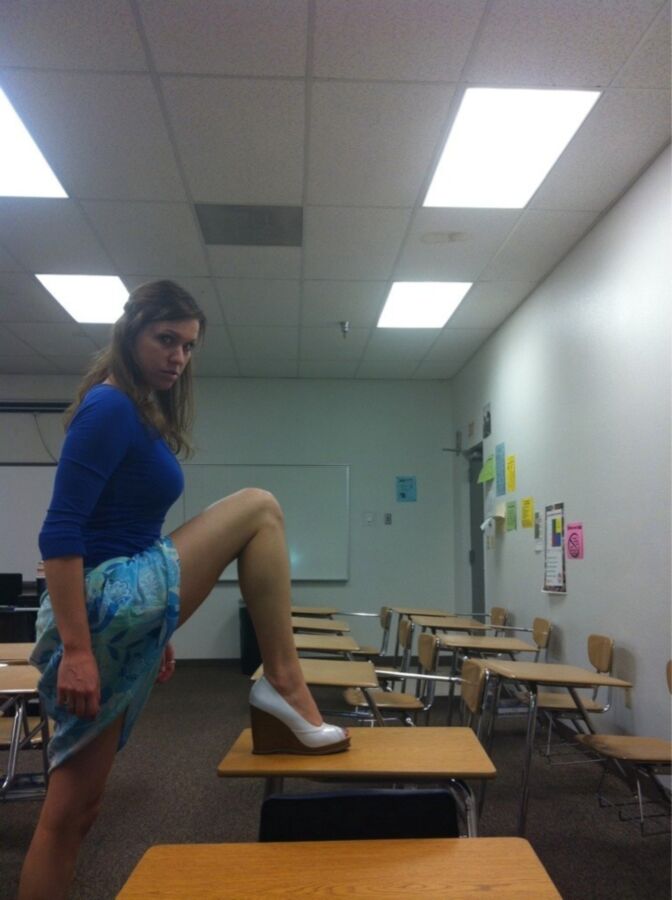Free porn pics of Slutty Teacher Whitney Posing in Classroom  8 of 40 pics