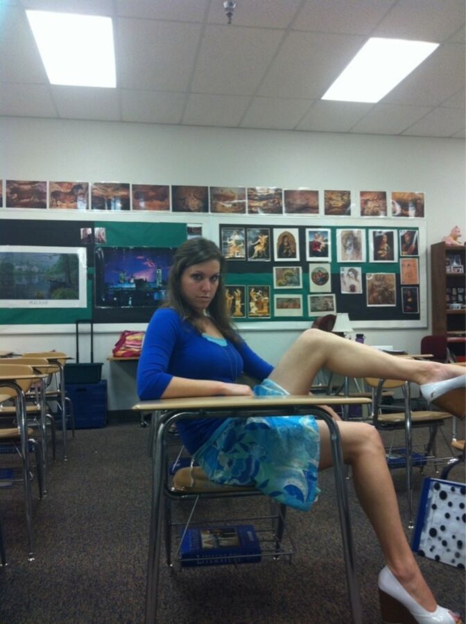 Free porn pics of Slutty Teacher Whitney Posing in Classroom  9 of 40 pics