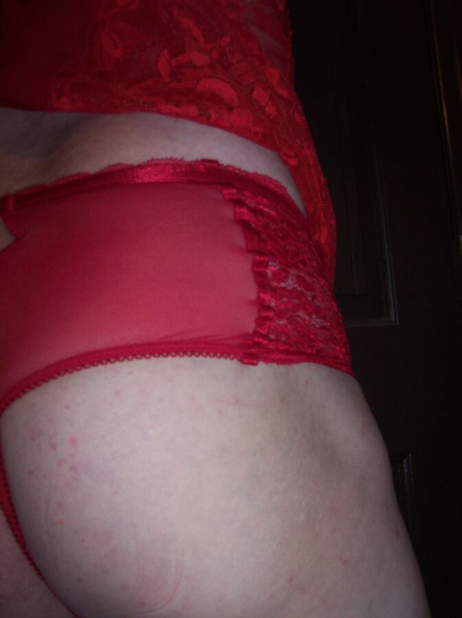 Free porn pics of LaceyLoveCD Red Satin Lingerie 14 of 50 pics
