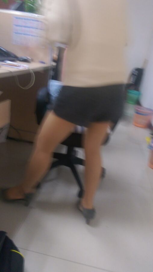 Free porn pics of Slutty Chinese Coworker in Heels and Nylon Candids 12 of 33 pics