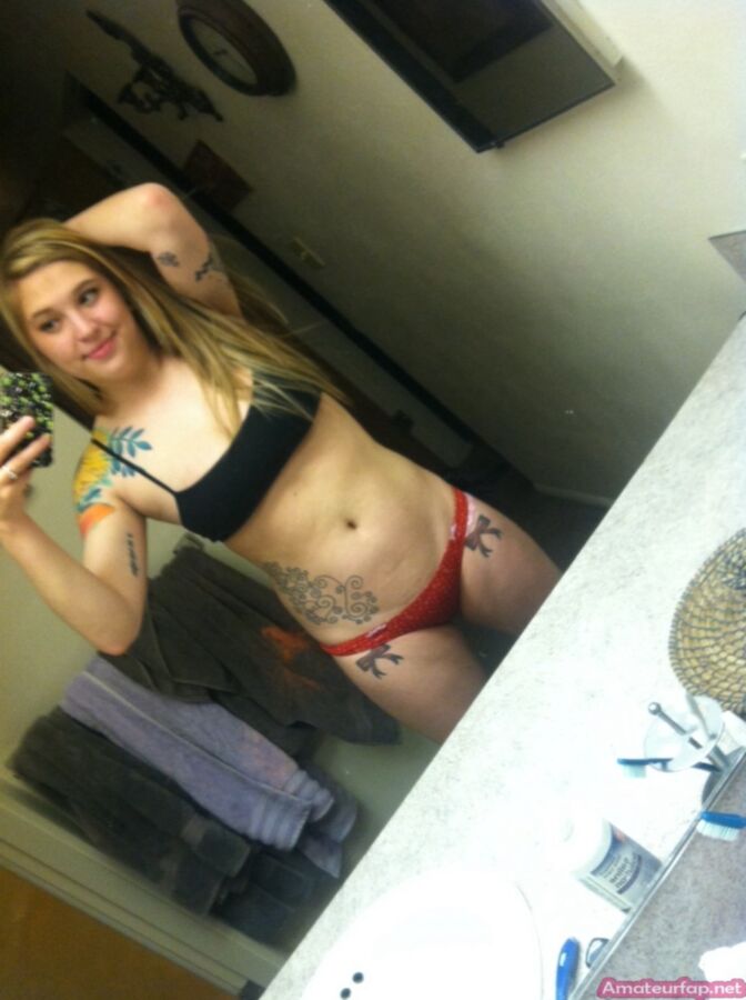 Free porn pics of Hot Blonde Brihtanee  Showing Off Her Tattoos 2 of 43 pics