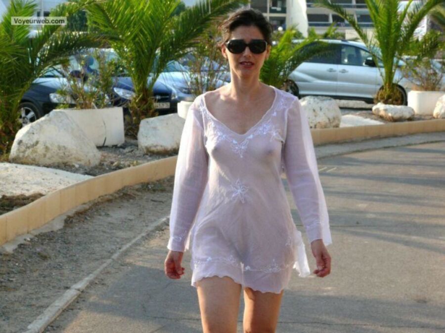 Free porn pics of Candid - Seethrough - Wearing white - Pussy in public 5 of 17 pics