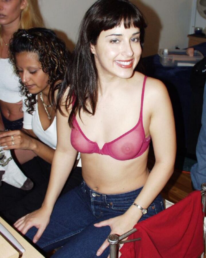 Free porn pics of Candid - Babes in see through bras -  misc colours 1 of 42 pics