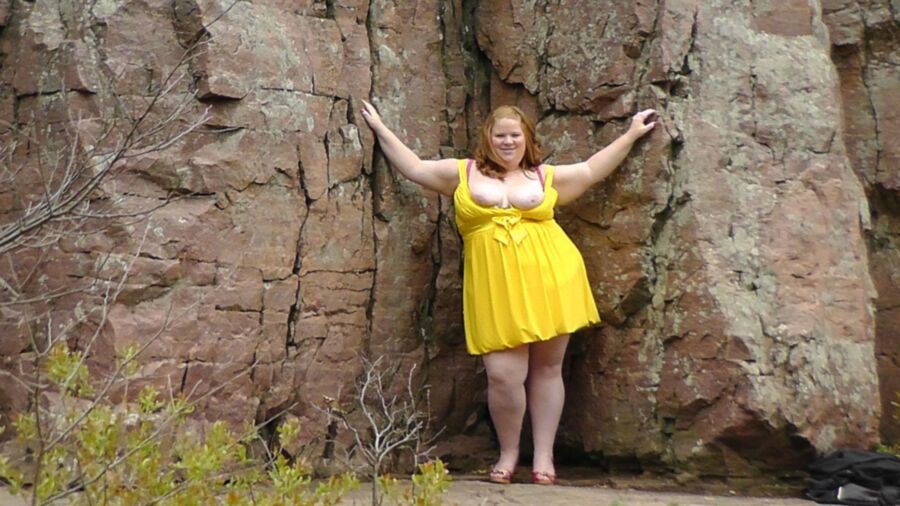 Free porn pics of bbw in  yellow dress 6 of 32 pics