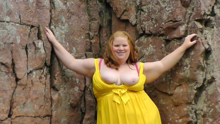 Free porn pics of bbw in  yellow dress 3 of 32 pics