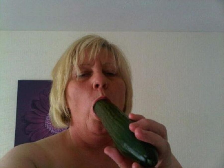 Free porn pics of Regular Moms Wives and Grannies Masturbating With Cucumbers 21 of 22 pics