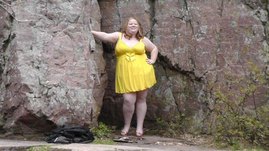 Free porn pics of bbw in  yellow dress 5 of 32 pics