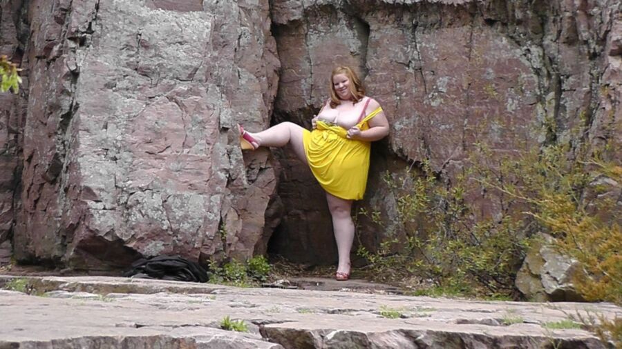 Free porn pics of bbw in  yellow dress 23 of 32 pics