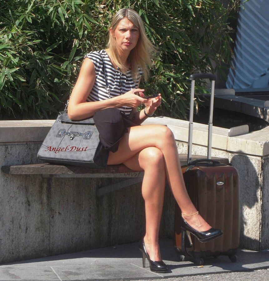 Free porn pics of Crossed Legs: finding any seat outside 4 of 888 pics
